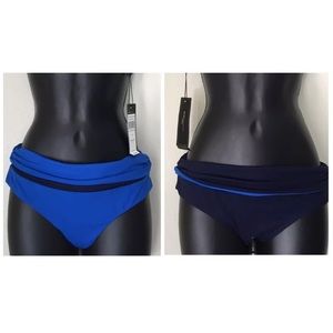 BCBG BIKINI BOTTOM REVERSIBLE NAVY BLUE SIZE S